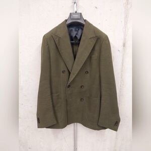 Olive Moleskin Double Breasted Sportcoat